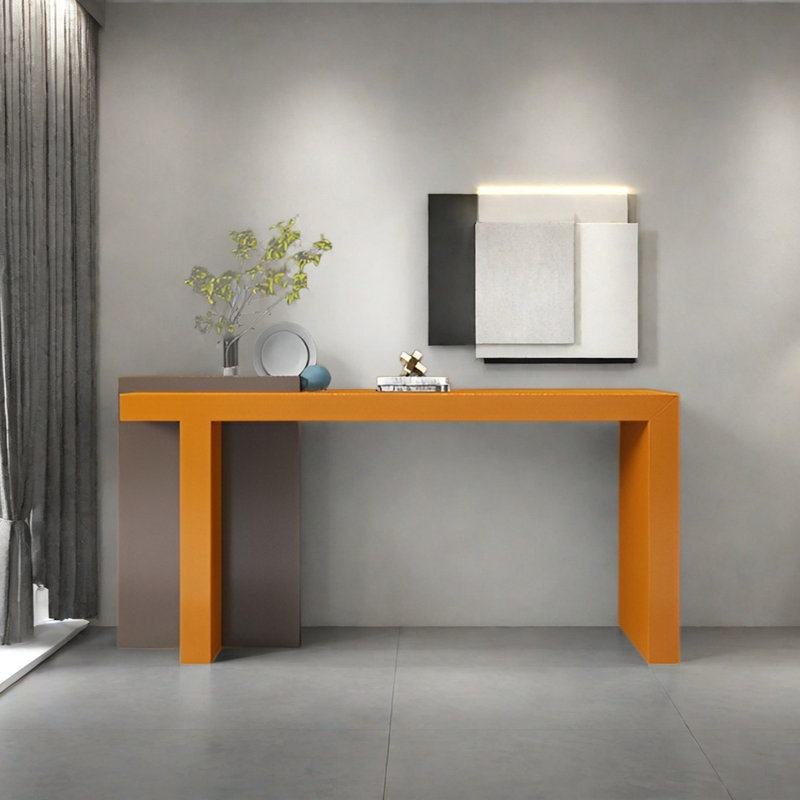 Console Modern Minimalist Art Design, Brun / orange, H 37,4 po x l 62,99 po x P 15,75 po