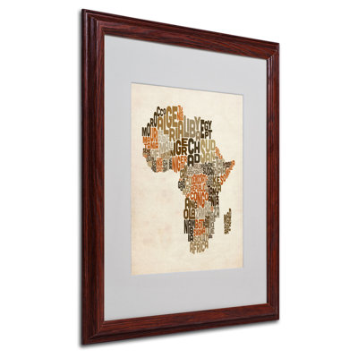 "africa text map" par michael thompsett, art textuel encadré