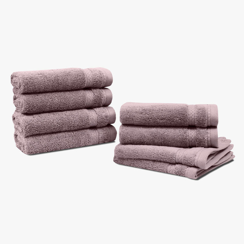 True Comfort 8-Piece Washcloth Set, Purple