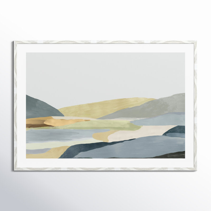 Blair «Warm Hills II», reproduction d'art sur papier encadrée, Papier avec cadre blanc, H 29,5 po x l 41,5 po x P 0,75 po