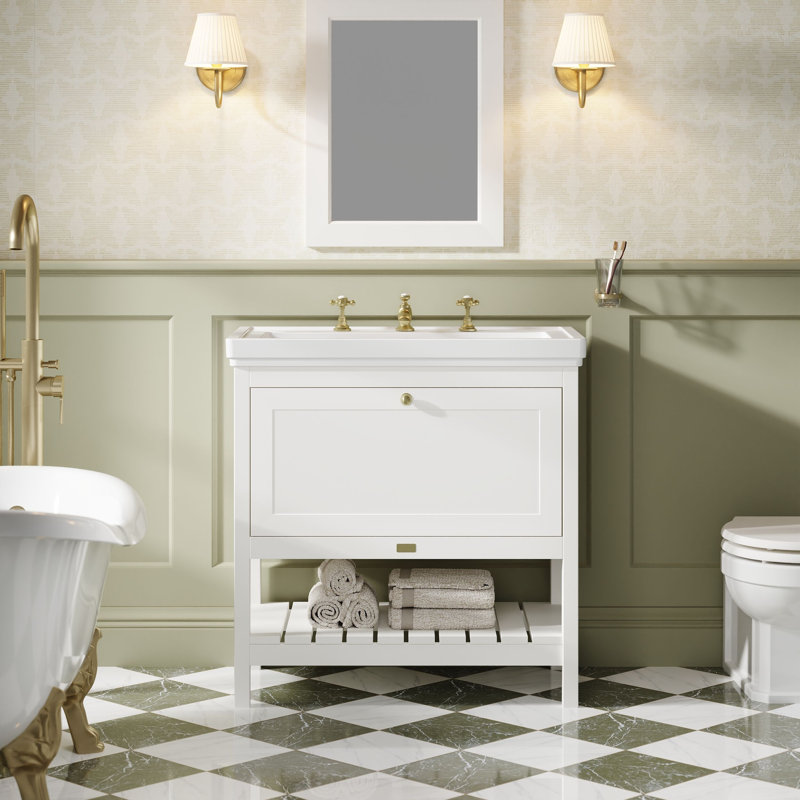 Hartleigh Bathroom Vanity, Pointing White, 80cm W