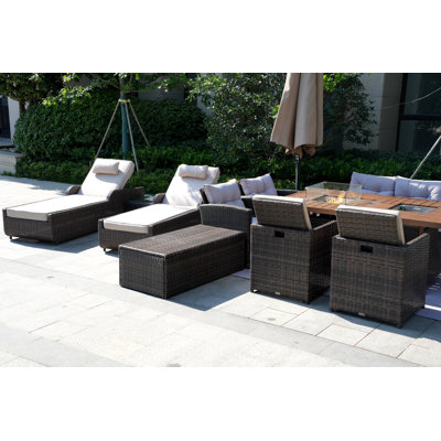 11 - Person Patio Conversation Set with Cushions