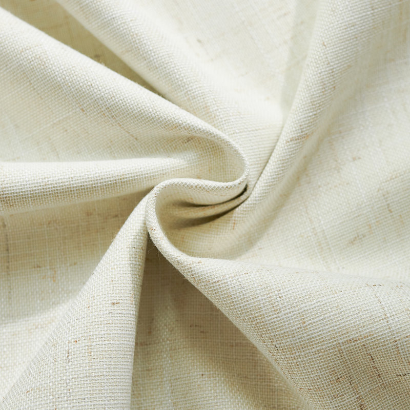 Leming 100% Waterproof and Blackout Solid Color Polyester Linen Textured Grommets Curtains Panel(Set of 2), Natural