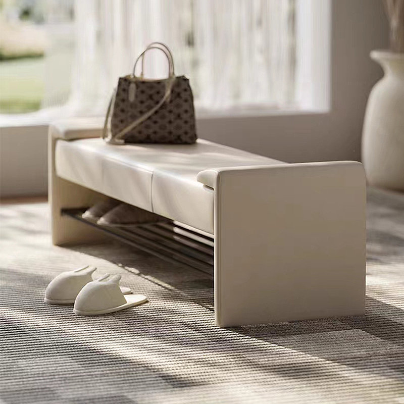 Banc de rangement pour 7 paires de chaussures, Beige
