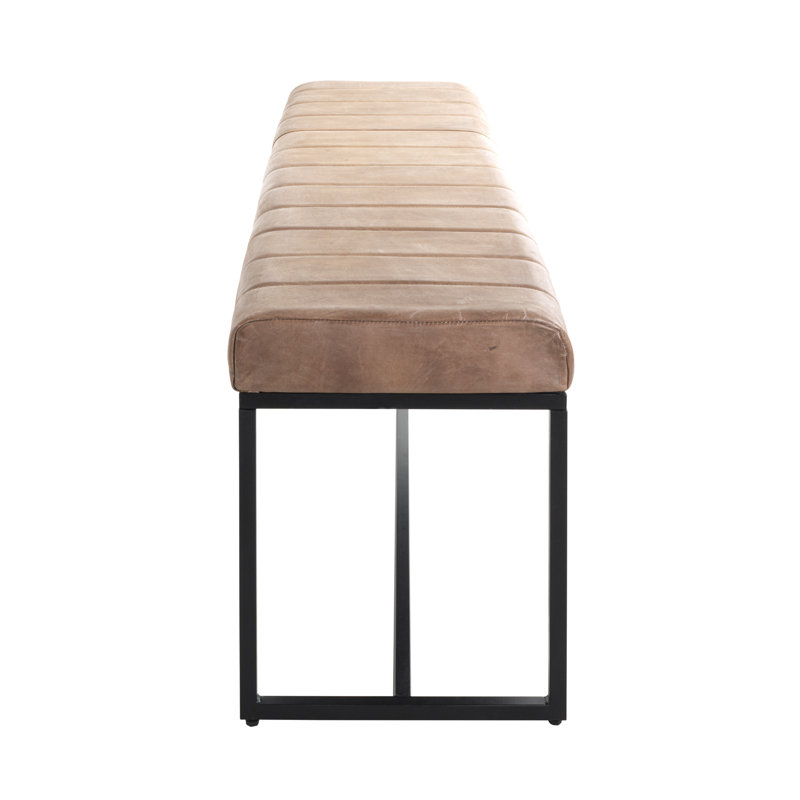 Lazzaro Genuine Leather Upholstered Bench
