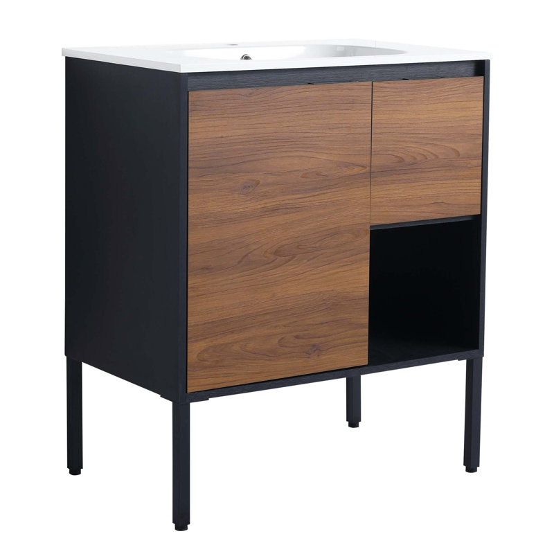 Ensemble de meuble-lavabo simple 18,1 po avec plateau en céramique Venancia
