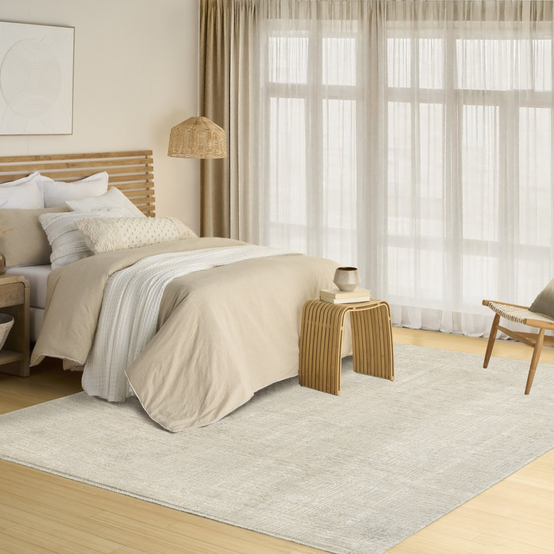 Tapis d'intérieur moderne ivoire beige DKNY DK014 5 pi 3 po x 7 pi 6 po Madison, Beige, Rectangle 5 pi 3 po x 7 pi 6 po