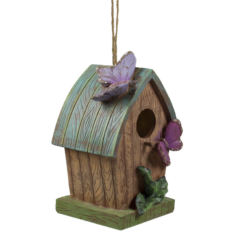 Décoration de jardin d'extérieur 10 po brun et vert avec papillons