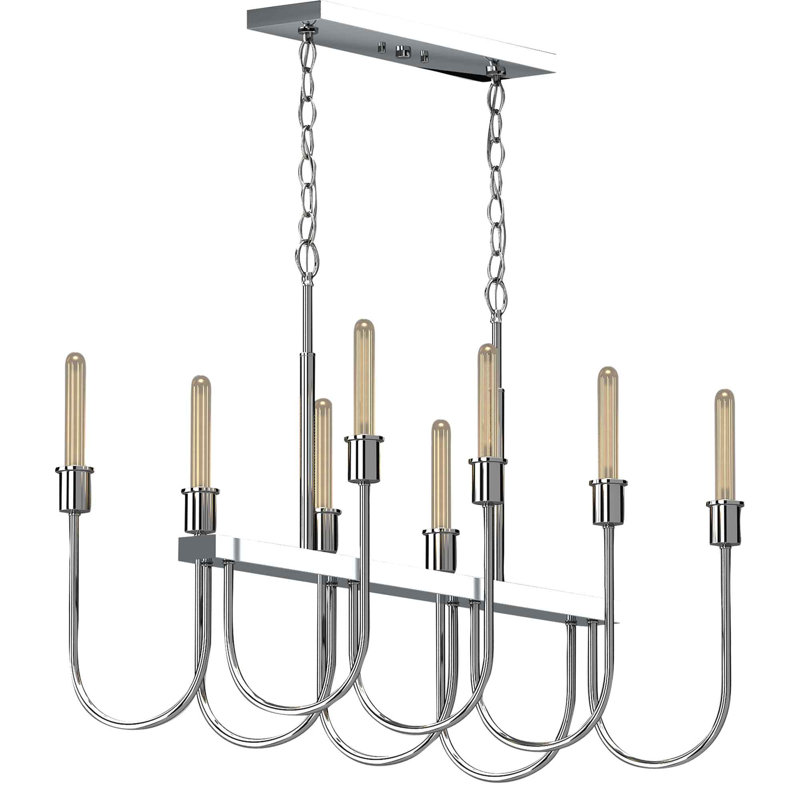 Concord 8-Light Indoor Polished Nickel Linear Kitchen Island Chandelier