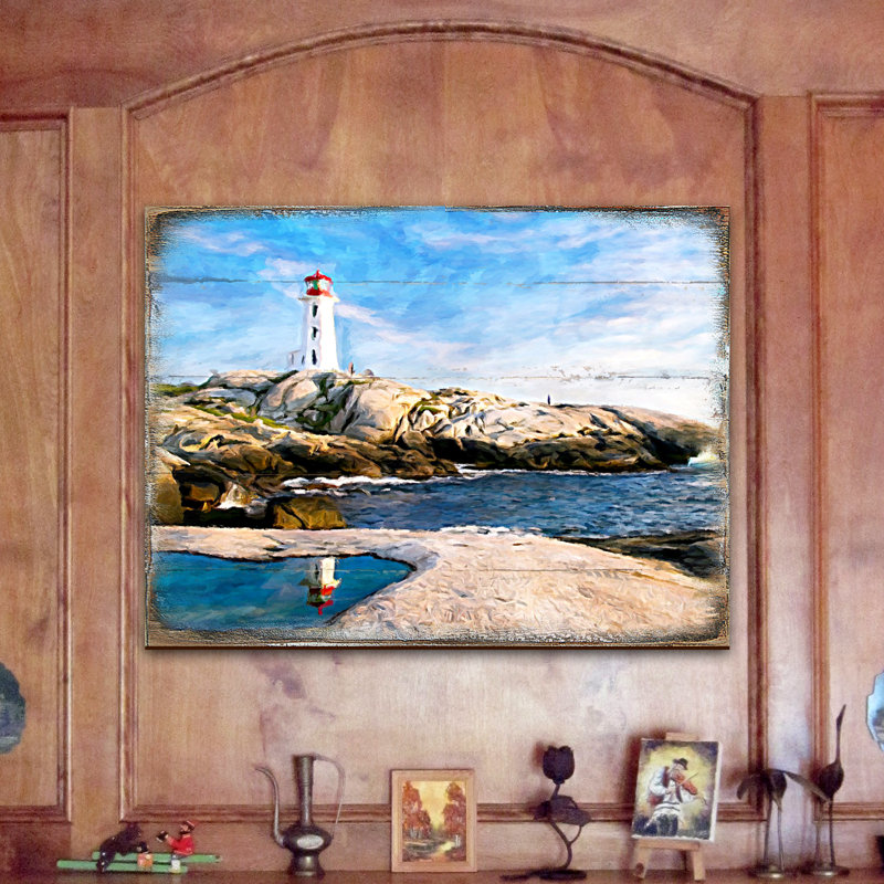 Bloc de bois de la baie de phare Aditya, H 5,5 po x l 7 po x P 1 po