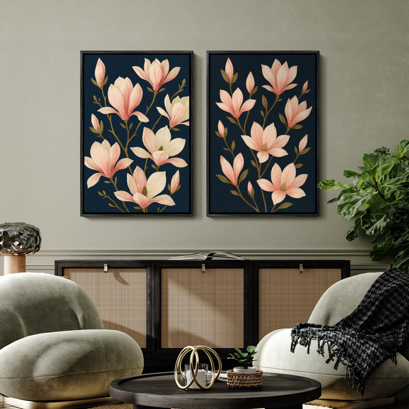 Art mural encadré, rétro, antique, classique pour chambre à coucher - 16 po x 24 po x 2 panneaux, Noir, H 24 po x l 16 po