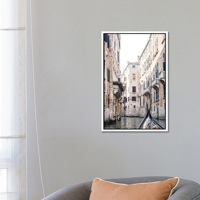 Venice View III 1 Piece Wall Art on Canvas, 66.04cm H x 45.72cm W x 3.81cm D, White Framed