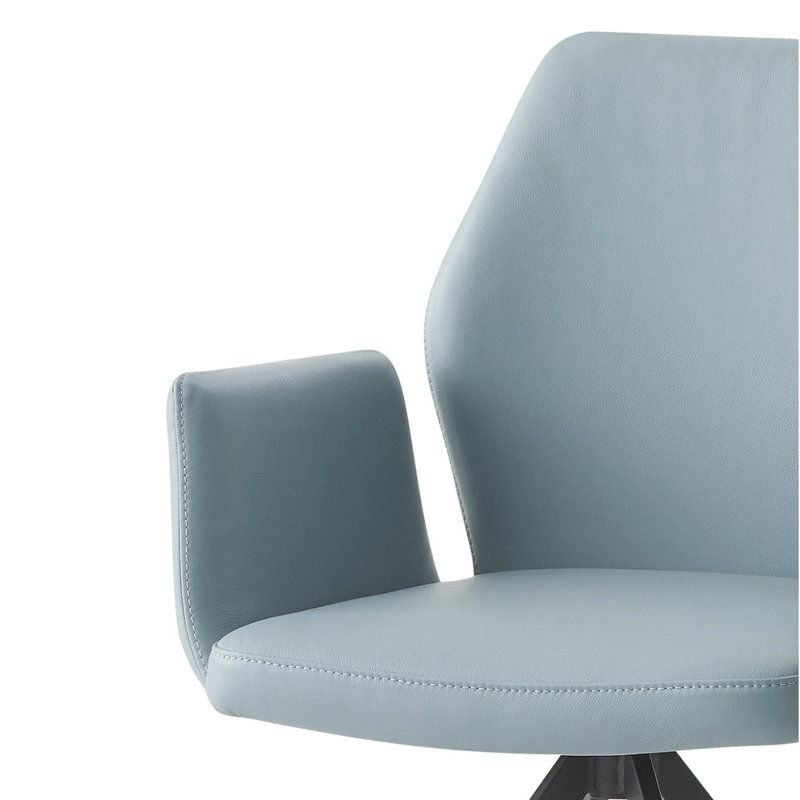 Chaise avec accoudoirs à finition bleue pâle et noire avec pivot SEGISMunda