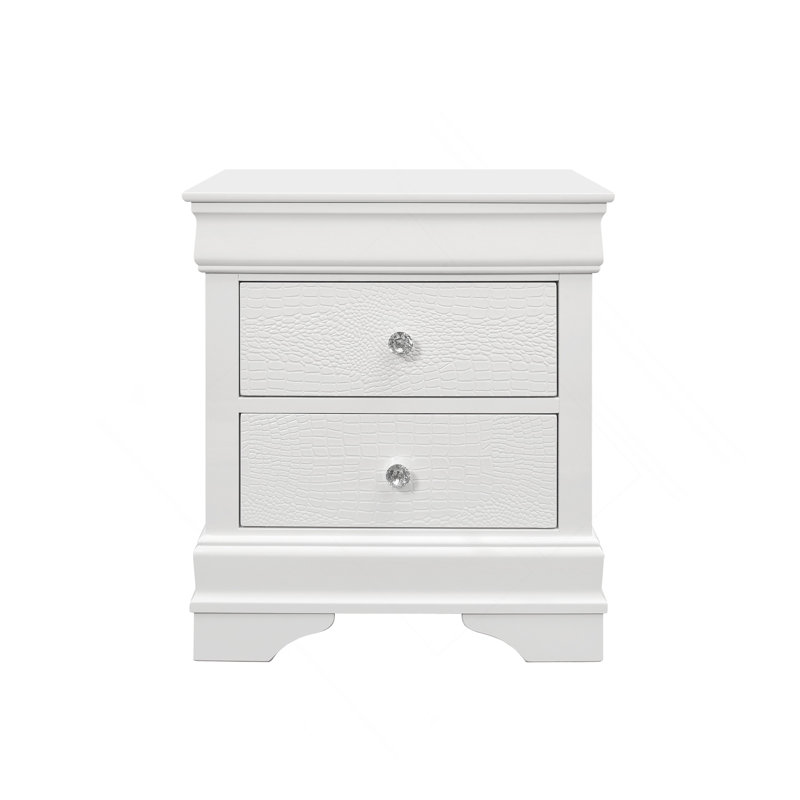 Table de chevet en métal Shaker, Blanc