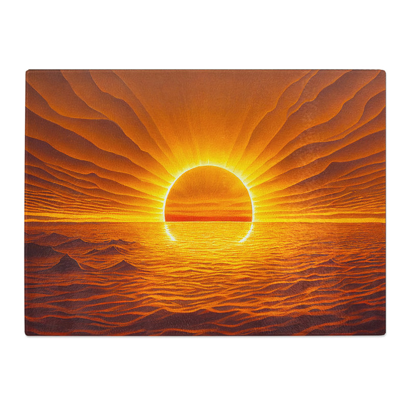 The Rising Sunset Vol.5 Abstract  Glass Chopping Board