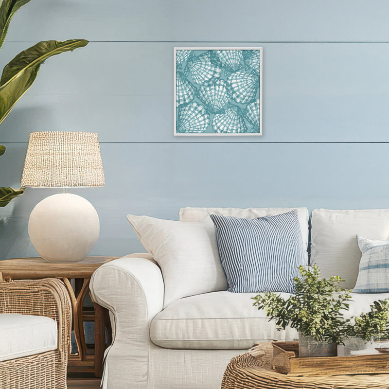 Giclée encadrée par Tropez, H 12 po x l 12 po, Estampe numérique encadrée blanc bord de mer