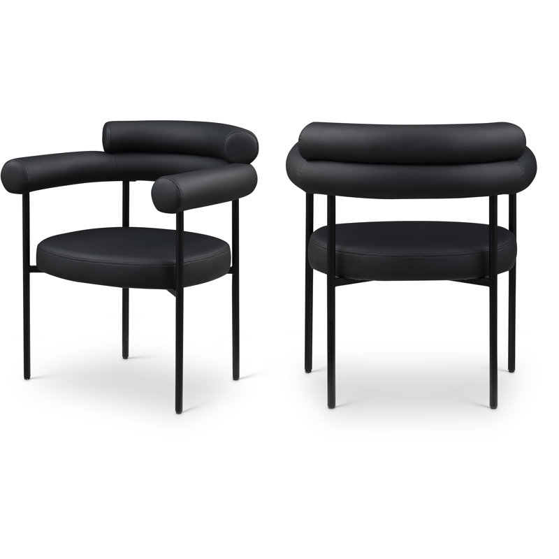 Blake Vedehi Vegan Leather Dining Chair, Black Vegan Leather