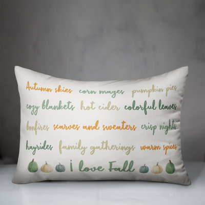  I Love Fall Lumbar Pillow
