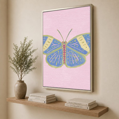 Butterfly On Pink by Dan Meneely - Graphic Art on Canvas