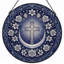 Cross Moon Stained Glass Window Panel,12"H-837246977