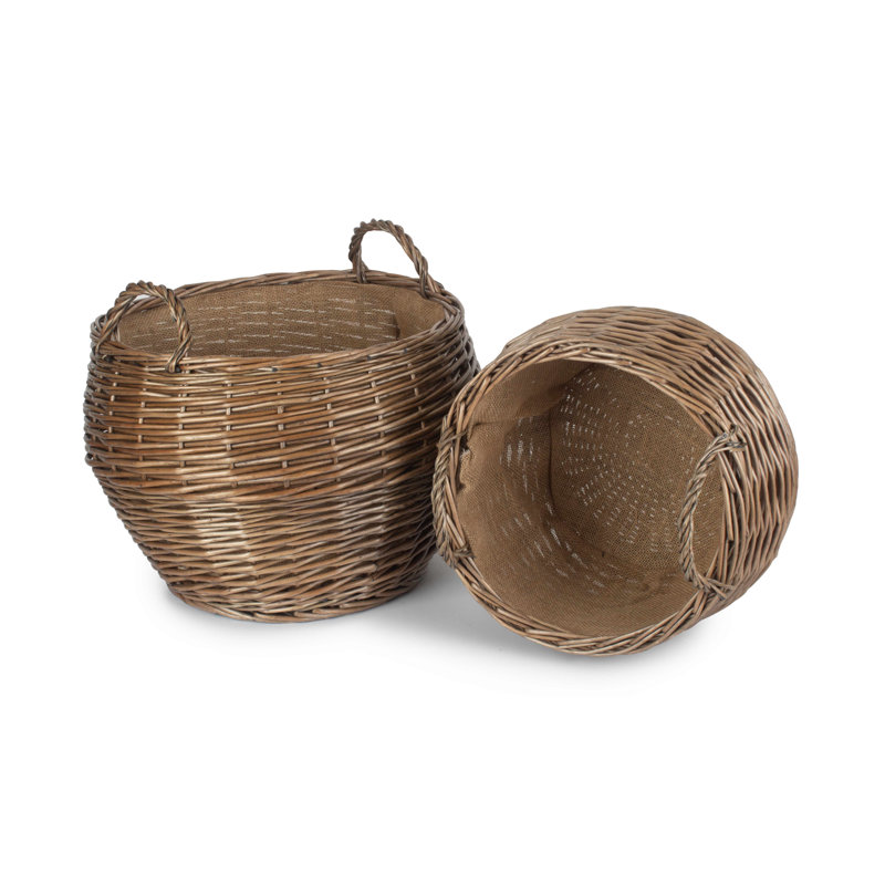 Stumpy Wicker 2 Piece Storage Basket Set