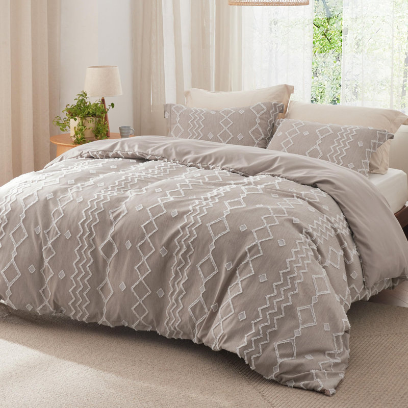 Literie Housse de couette Boho pour très grand lit, literie Boho élégante et douce pour la décoration, housse d'édredon lavable à la machine pour toutes les saisons