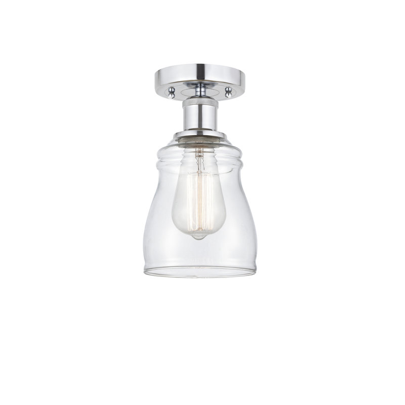 Plafonnier semi-encastré en verre Mccarver, Transparent, Chrome poli