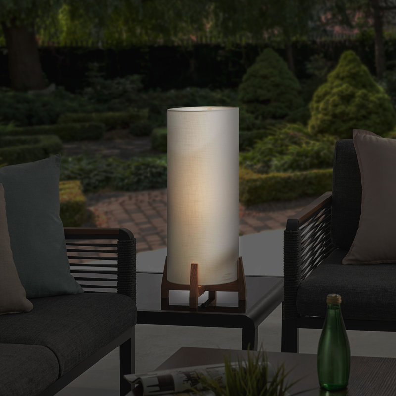 Gahraman 24'' Battery Powered Integrated LED Outdoor Table Lamp, White
