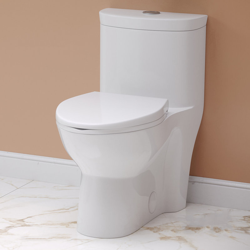 Sublime One Piece Elongated Toilet with Touchless Retrofit Dual Flush 1.1/1.6 gpf, Glossy White, Seat Activated