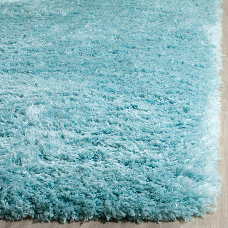 Hermina Light Turquoise Area Rug, Square 8'
