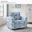 Fauteuil pivotant à 360 degrés à motif floral avec dossier capitonné-1202398243