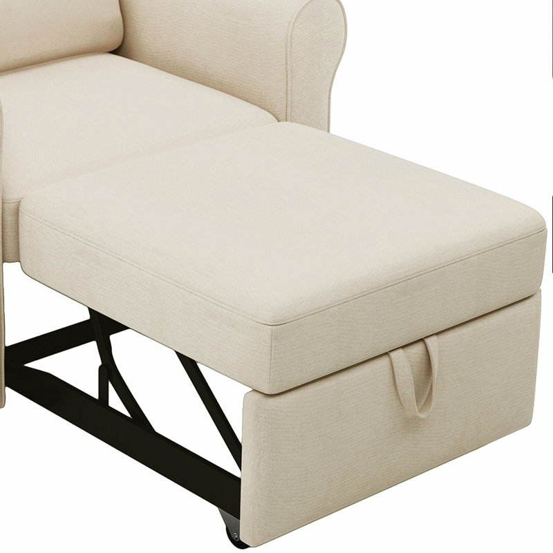 Canapé Mirco, Mélange de lin beige