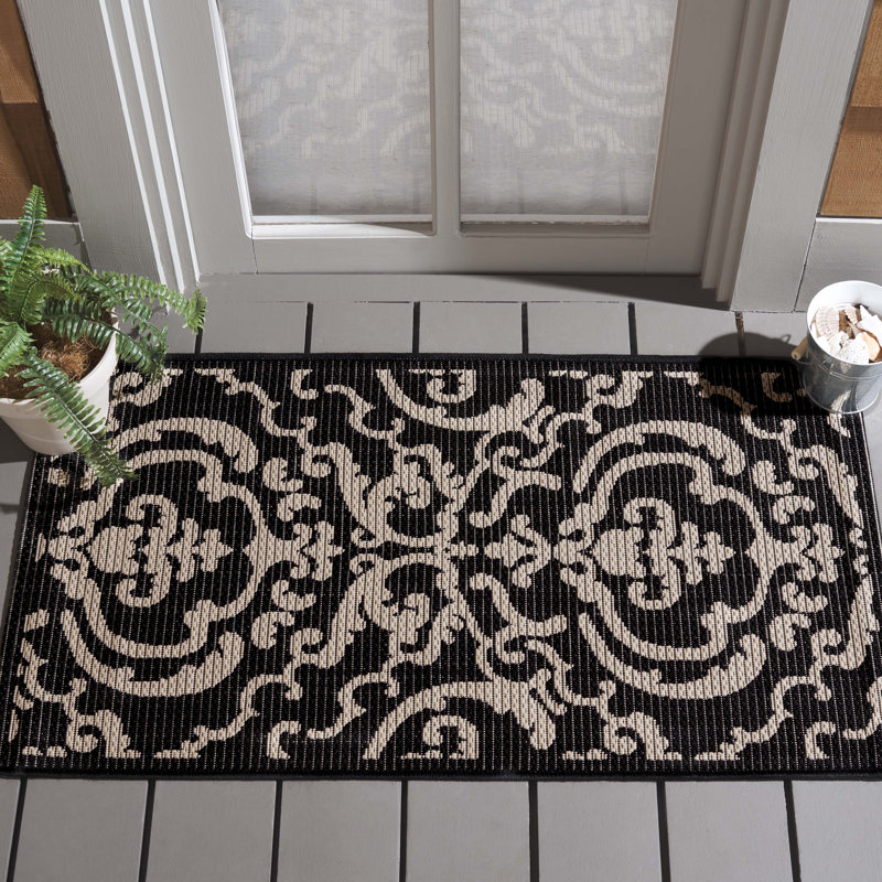 Egmund Performance Oriental Indoor/Outdoor Area Rug, Rectangle 2' x 3'7"