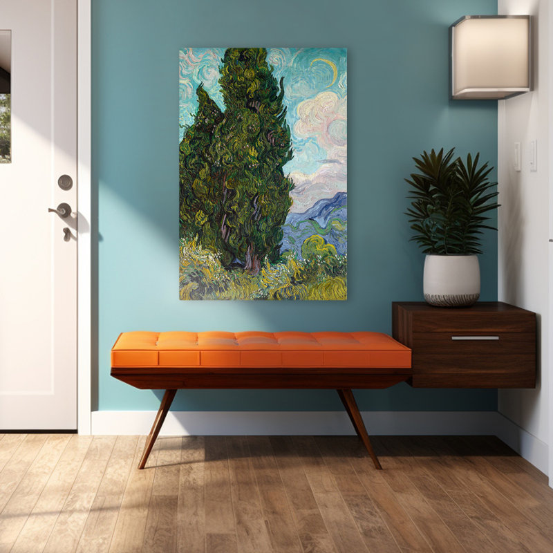 Cypress, 1889 - Paysages, musée, arbres, postimpressionnisme, H 48 po x l 32 po