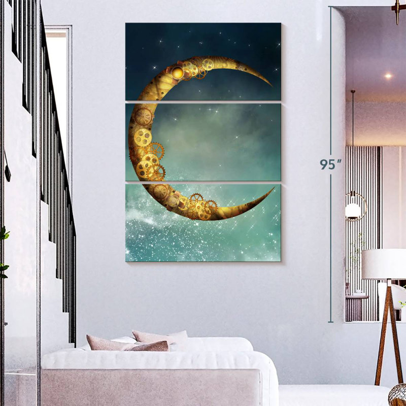 Oberle Steampunk Moon, 74" H x 48" W