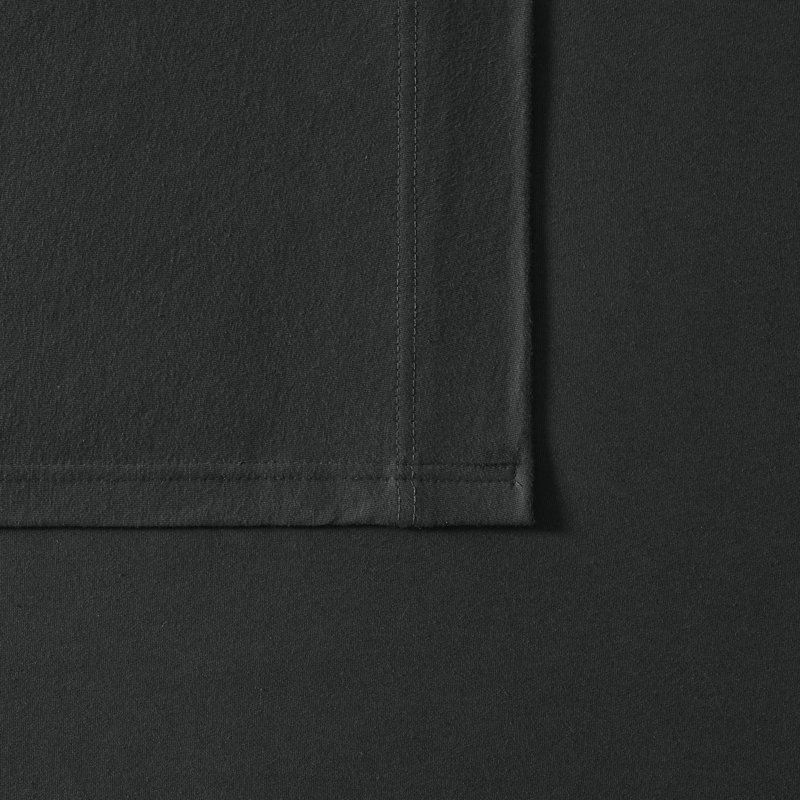 Ensemble de draps en jersey vraiment doux, Gris foncé, Ensemble literie pour lit simple