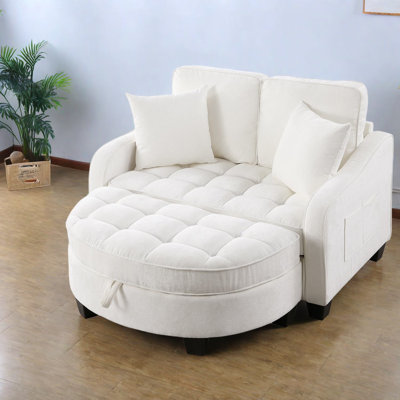 Sofas with Storage Ottoman, Beige Corduroy Wood Frame, Modern Home