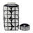 Geometric Ceramic Table Jar with Lid for Home Decor - Decorative Patterned Tall Jar for Shelf Styling, Console Display, and Tabletop Accent-86741829-86741826