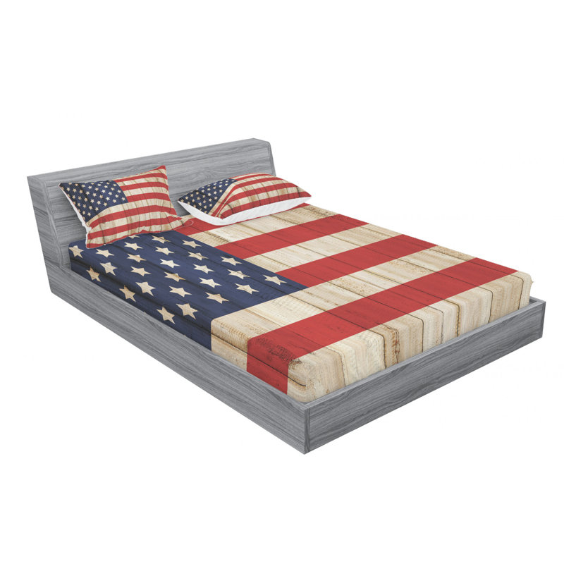 Microfiber Striped Sheet Set, Queen Sheet Set with Fitted Sheet