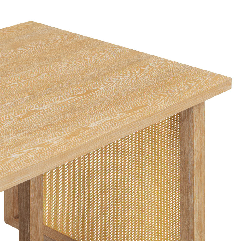 Ensemble de table de salle à manger en bois massif 7 pièces avec 6 chaises, Natural