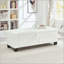 Repose-pieds avec rangement capitonné en similicuir 48 po - Ivoire-129894683-129894685