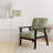 Bamboo Zen Tropical Pattern - Upholstered Coastal Arm Chair, Green Accent Chair-1501630468