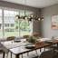 Lustre linéaire moderne en verre à 8 lumières Hornersville-1858439307