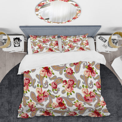 Pink Floral Paisley - Patterned Duvet Cover Set