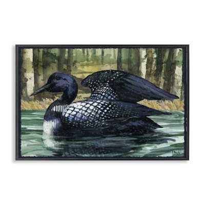 Baignade dans un bois de loon, estampe numérique par Paul Brent