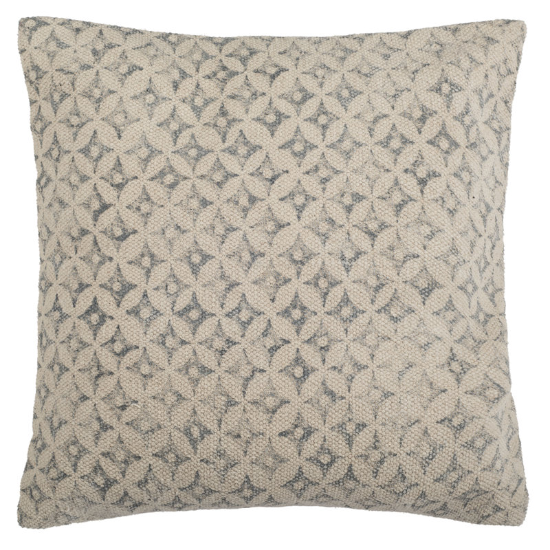 Rolta Gray and Cream Cotton Geometric Throw Pillow Set