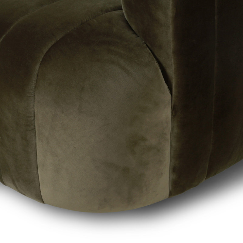 Elliana Swivel Barrel Chair, Surrey Olive Velvet