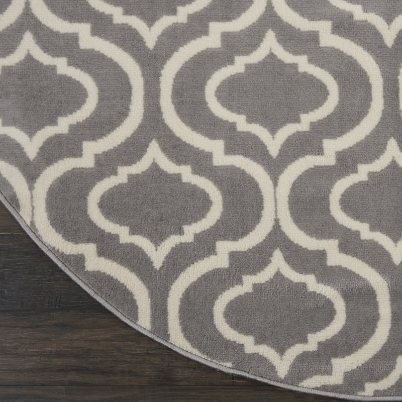 Tapis gris Sheron, Rond 5 pi 3 po