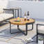 Table de patio en bois pour l'extérieur avec base transversale pour les sièges industriels modernes