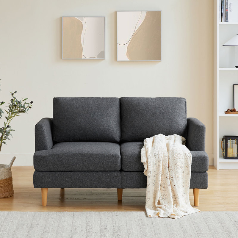 Loey Upholstered Reclining Loveseat, 32" H x 56.5" W x 35.1" D, Dark Gray